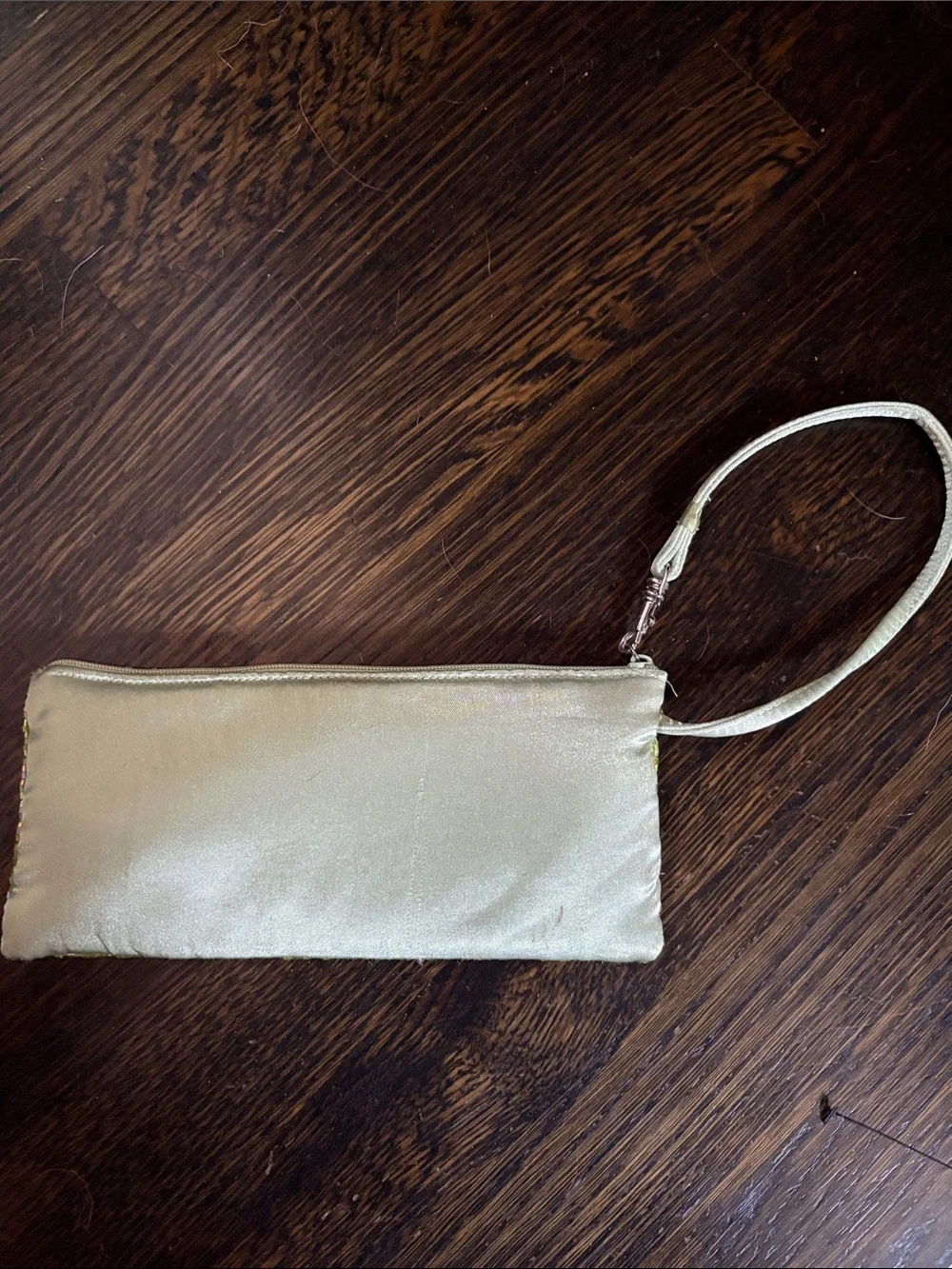 Beaded Swirl Wristlet Clutch in Green and White